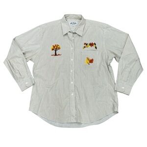 Get Lucky Vintage Fall Theme Button Down Shirt